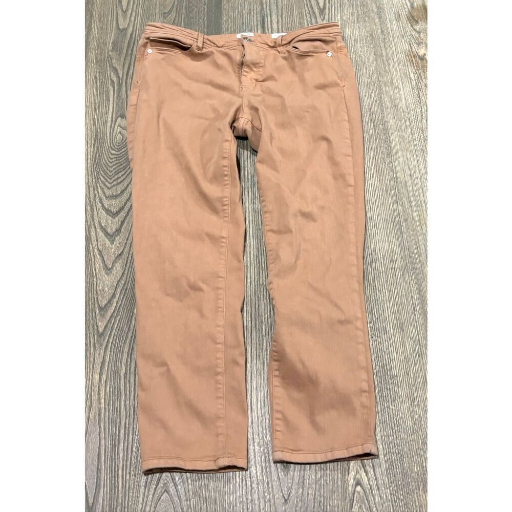 J. Jill Denim Womens Authentic Fit Slim Ankle Jeans Mid Rise Stretch Brown Sz 10